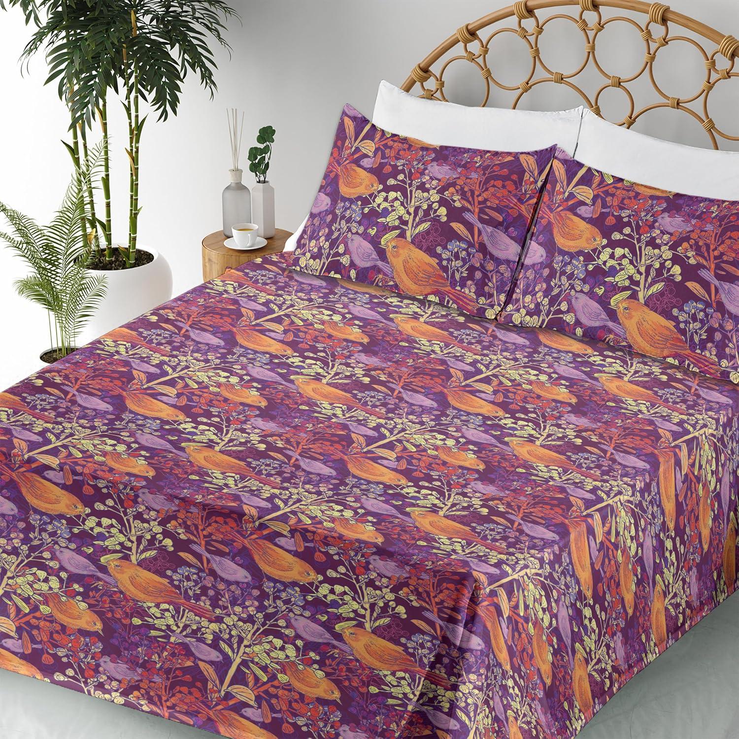 imageAmbesonne Vintage Sheet Set Valentines Day Theme Art with Monochrome Roses Retro Style Ornament Fitted and Flat Sheet with Pillowcases Bedding Accent 4 Piece Set Full Charcoal Grey and WhitePurple Orange and Lilac