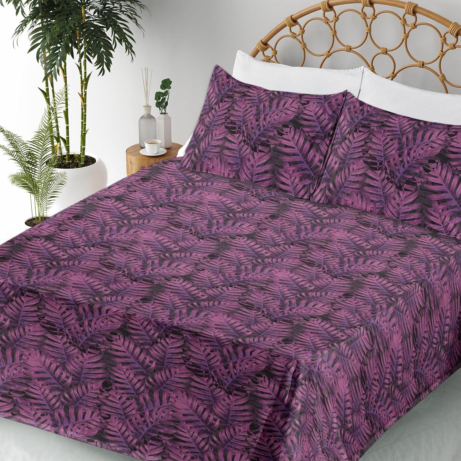 imageAmbesonne Vintage Sheet Set Valentines Day Theme Art with Monochrome Roses Retro Style Ornament Fitted and Flat Sheet with Pillowcases Bedding Accent 4 Piece Set Full Charcoal Grey and WhiteFuchsia Dark Magenta