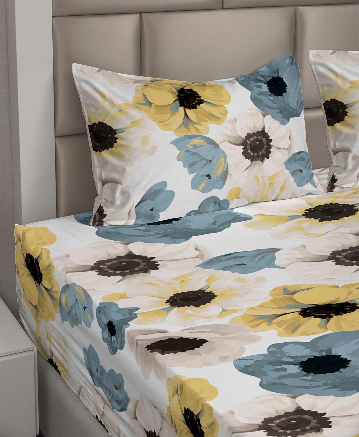 imageAmbesonne Vintage Sheet Set Valentines Day Theme Art with Monochrome Roses Retro Style Ornament Fitted and Flat Sheet with Pillowcases Bedding Accent 4 Piece Set Full Charcoal Grey and WhiteDark Turquoise and Mustard