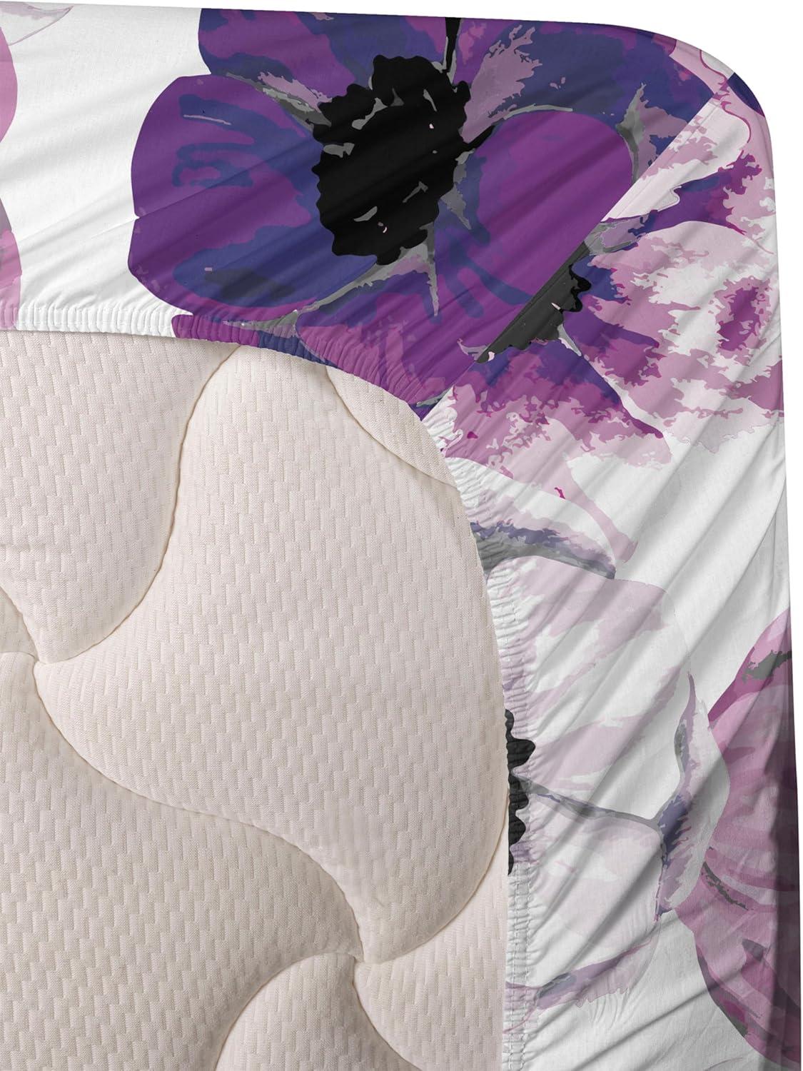 imageAmbesonne Vintage Sheet Set Valentines Day Theme Art with Monochrome Roses Retro Style Ornament Fitted and Flat Sheet with Pillowcases Bedding Accent 4 Piece Set Full Charcoal Grey and WhitePale Pink Pale Grey Plum