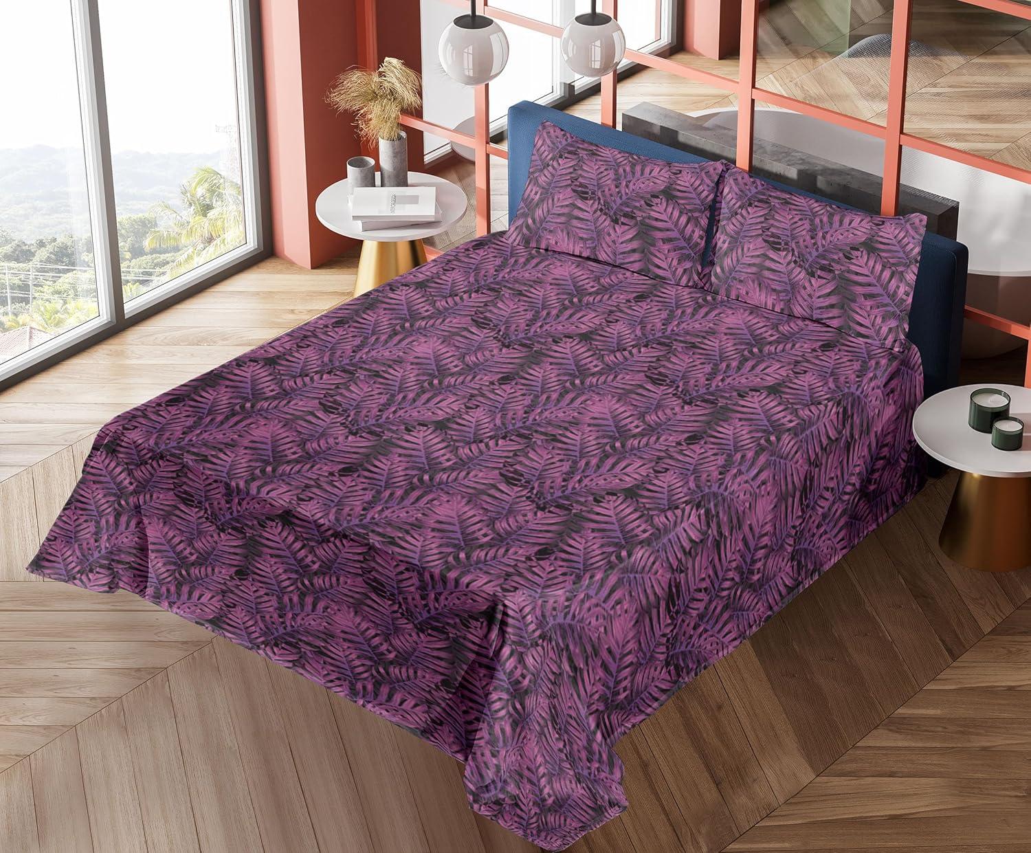 imageAmbesonne Vintage Sheet Set Valentines Day Theme Art with Monochrome Roses Retro Style Ornament Fitted and Flat Sheet with Pillowcases Bedding Accent 4 Piece Set Full Charcoal Grey and WhiteFuchsia Dark Magenta