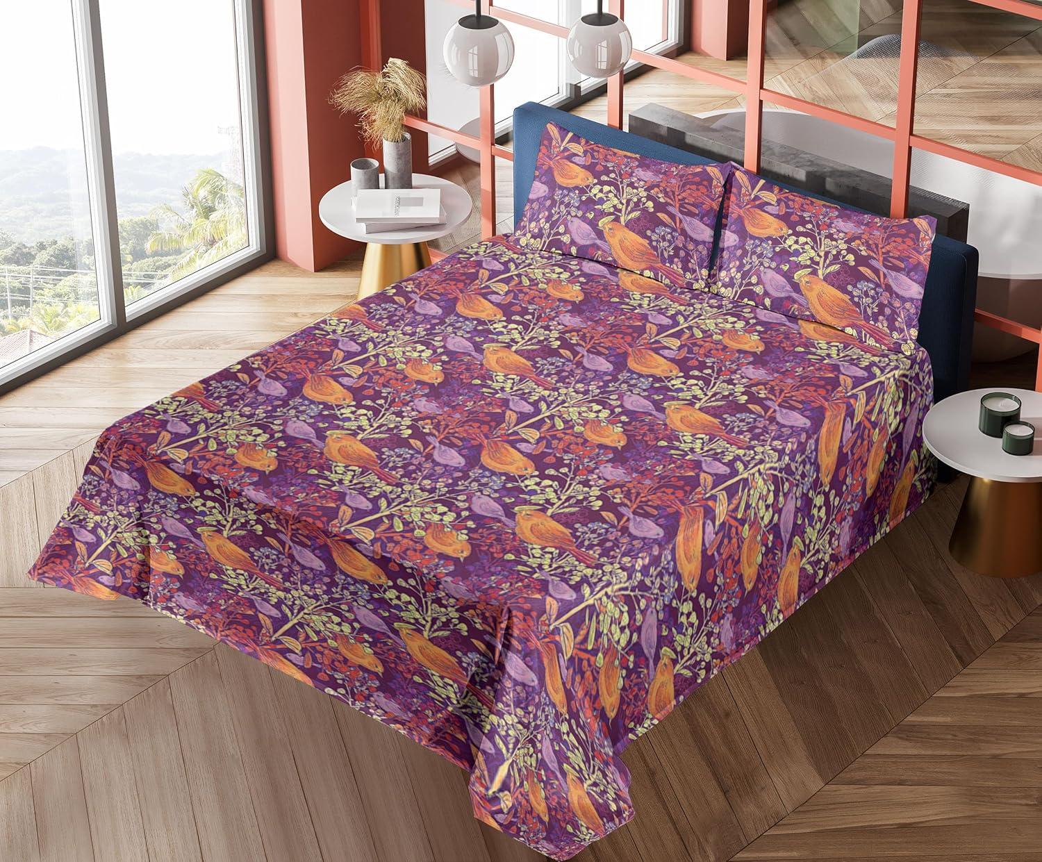 imageAmbesonne Vintage Sheet Set Valentines Day Theme Art with Monochrome Roses Retro Style Ornament Fitted and Flat Sheet with Pillowcases Bedding Accent 4 Piece Set Full Charcoal Grey and WhitePurple Orange and Lilac