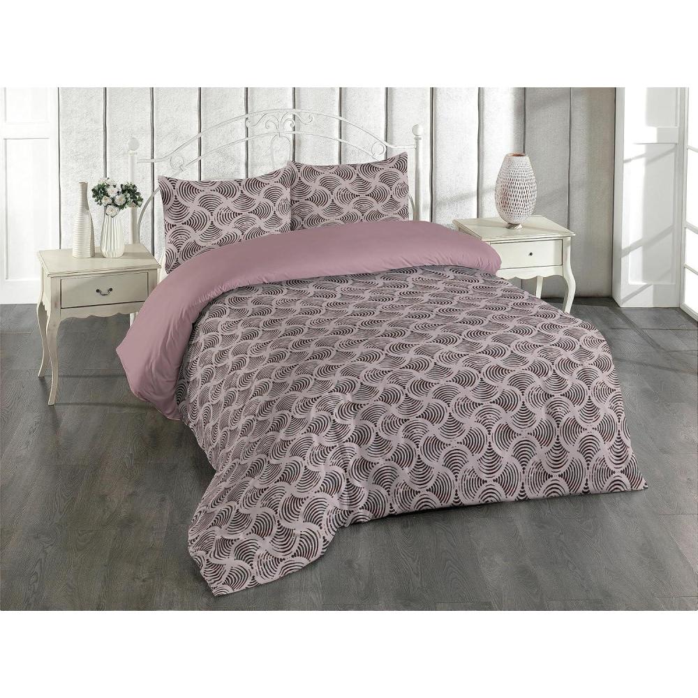 imageAmbesonne Floral Duvet Cover Set Roses for Valentine Love Team Holiday Celebration Botanical Artwork on Hue Back Reversible 3 Piece Bedding Set with 2 Pillow Shams Queen Dimgray BlushWarm Taupe and Slate Blue
