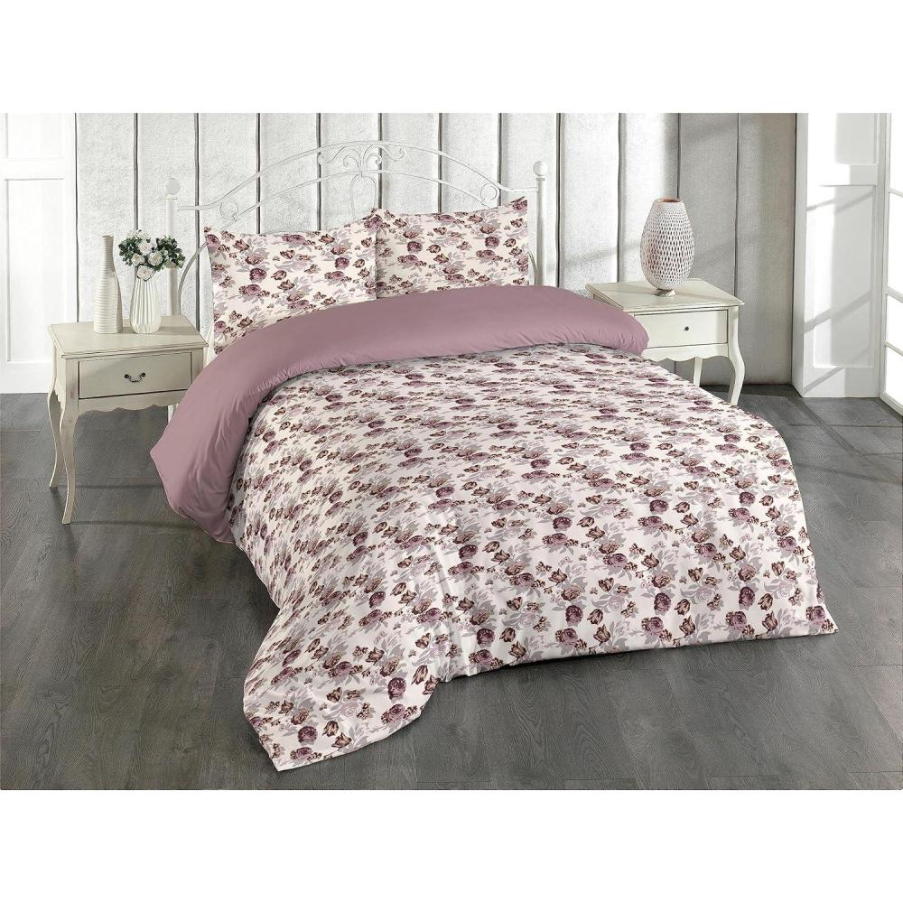 imageAmbesonne Floral Duvet Cover Set Roses for Valentine Love Team Holiday Celebration Botanical Artwork on Hue Back Reversible 3 Piece Bedding Set with 2 Pillow Shams Queen Dimgray BlushMaroon Mauve and Ivory