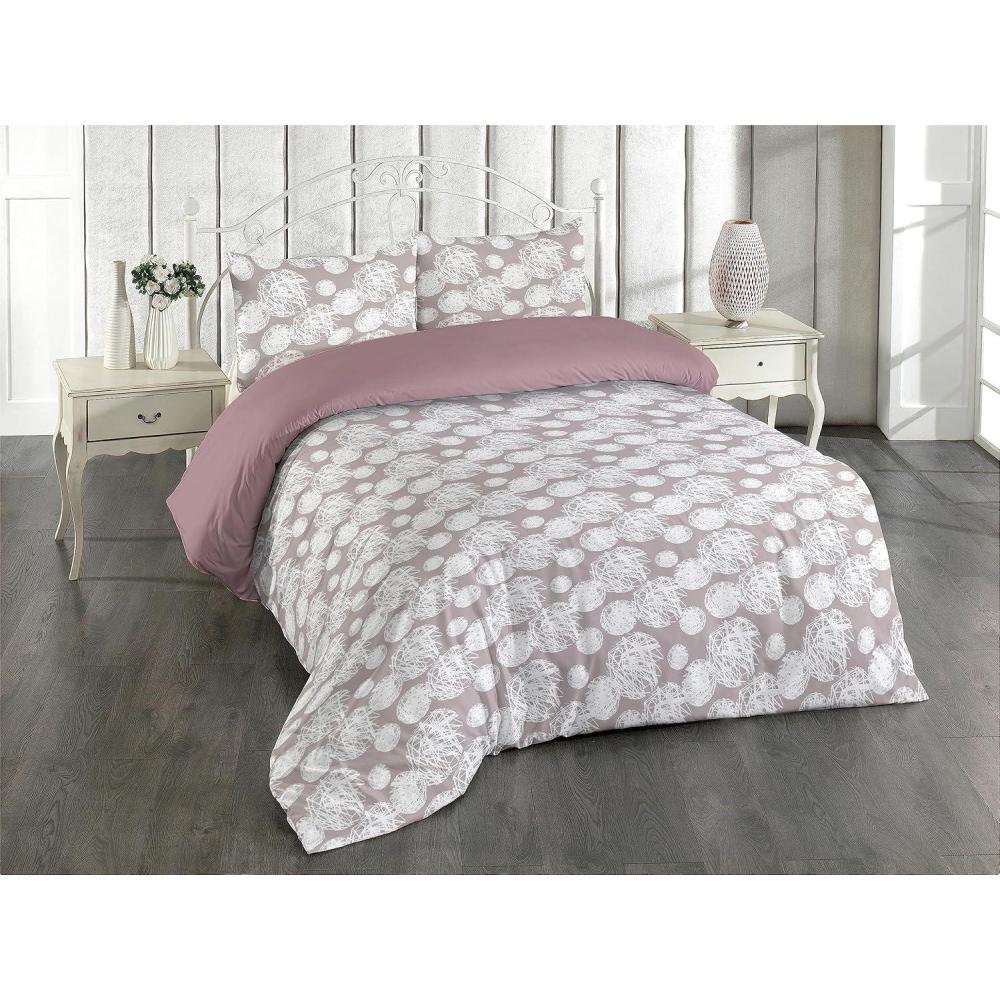 imageAmbesonne Floral Duvet Cover Set Roses for Valentine Love Team Holiday Celebration Botanical Artwork on Hue Back Reversible 3 Piece Bedding Set with 2 Pillow Shams Queen Dimgray BlushPale Mauve Taupe White