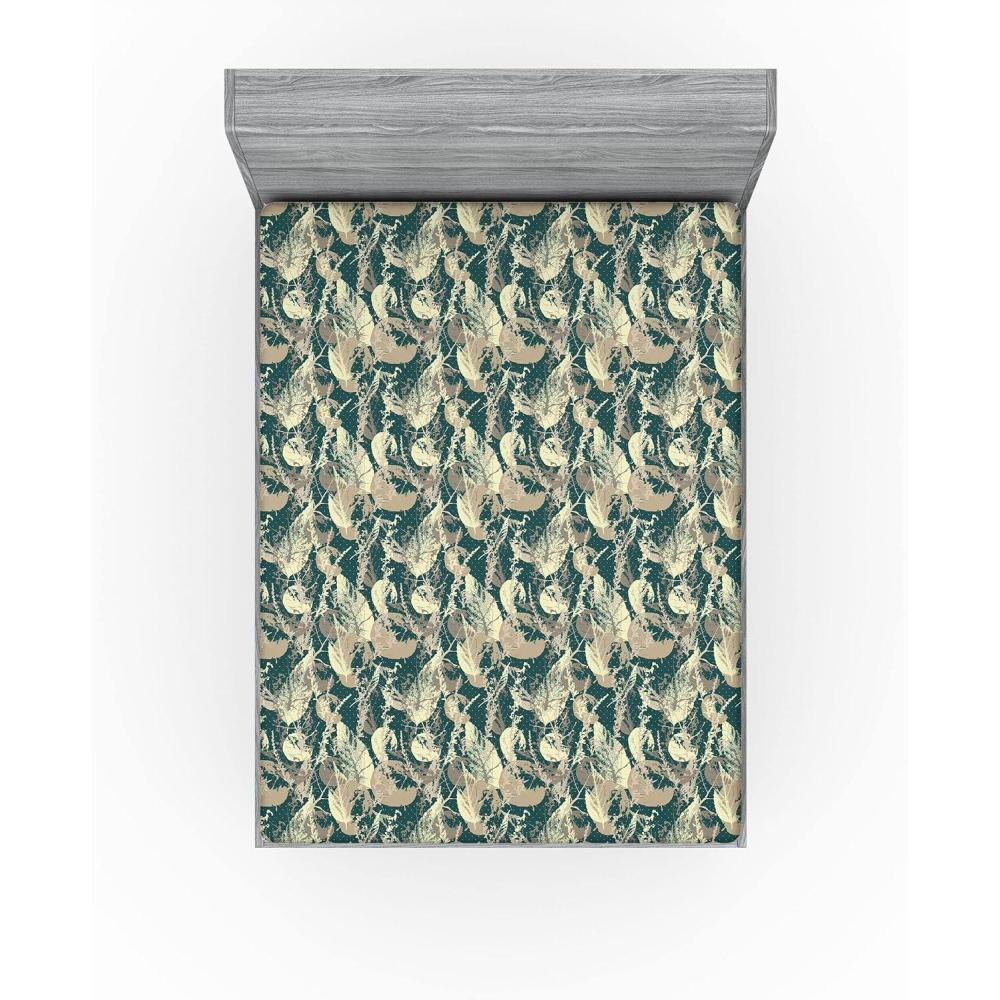 imageAmbesonne Floral Fitted Sheet Roses for Valentine Love Team Holiday Celebration Botanical Artwork on Hue Back Decorative Soft Fabric Bedding AllRound Elastic Pocket Queen Size Dimgray BlushWarm Taupe and Pale Yellow