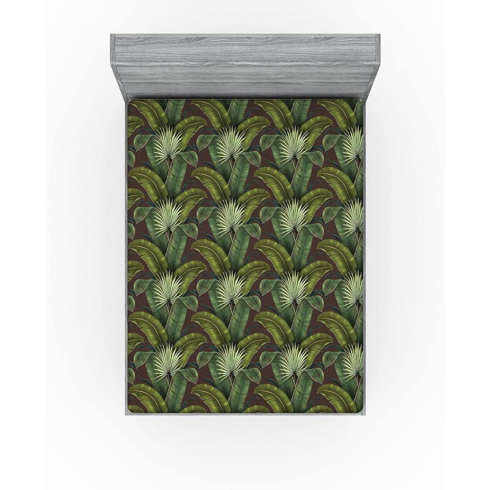 imageAmbesonne Floral Fitted Sheet Roses for Valentine Love Team Holiday Celebration Botanical Artwork on Hue Back Decorative Soft Fabric Bedding AllRound Elastic Pocket Queen Size Dimgray BlushReseda Green and Brown