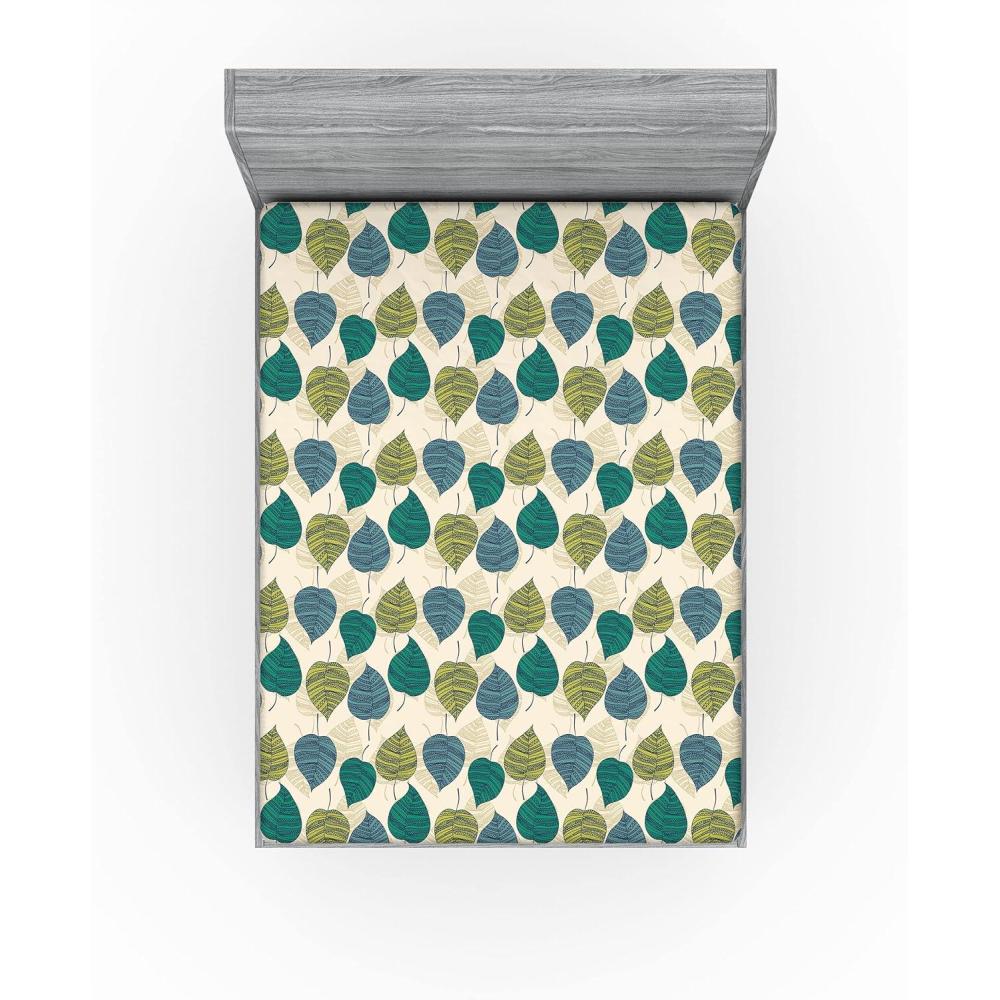 imageAmbesonne Floral Fitted Sheet Roses for Valentine Love Team Holiday Celebration Botanical Artwork on Hue Back Decorative Soft Fabric Bedding AllRound Elastic Pocket Queen Size Dimgray BlushJade Green Pale Khaki