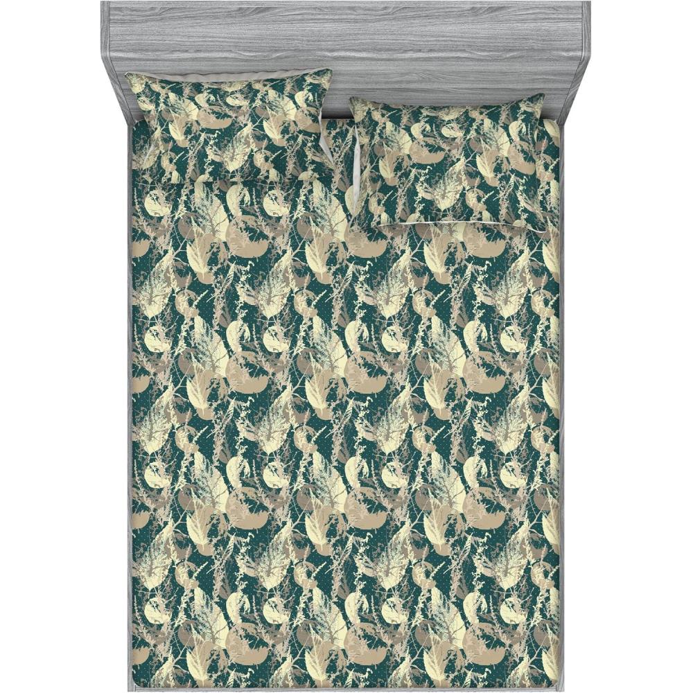 imageAmbesonne Floral Fitted Sheet amp Pillow Sham Set Roses for Valentine Love Team Holiday Celebration Botanical Artwork on Hue Back Decorative Printed 3 Piece Bedding Decor Set Queen Dimgray BlushWarm Taupe and Pale Yellow