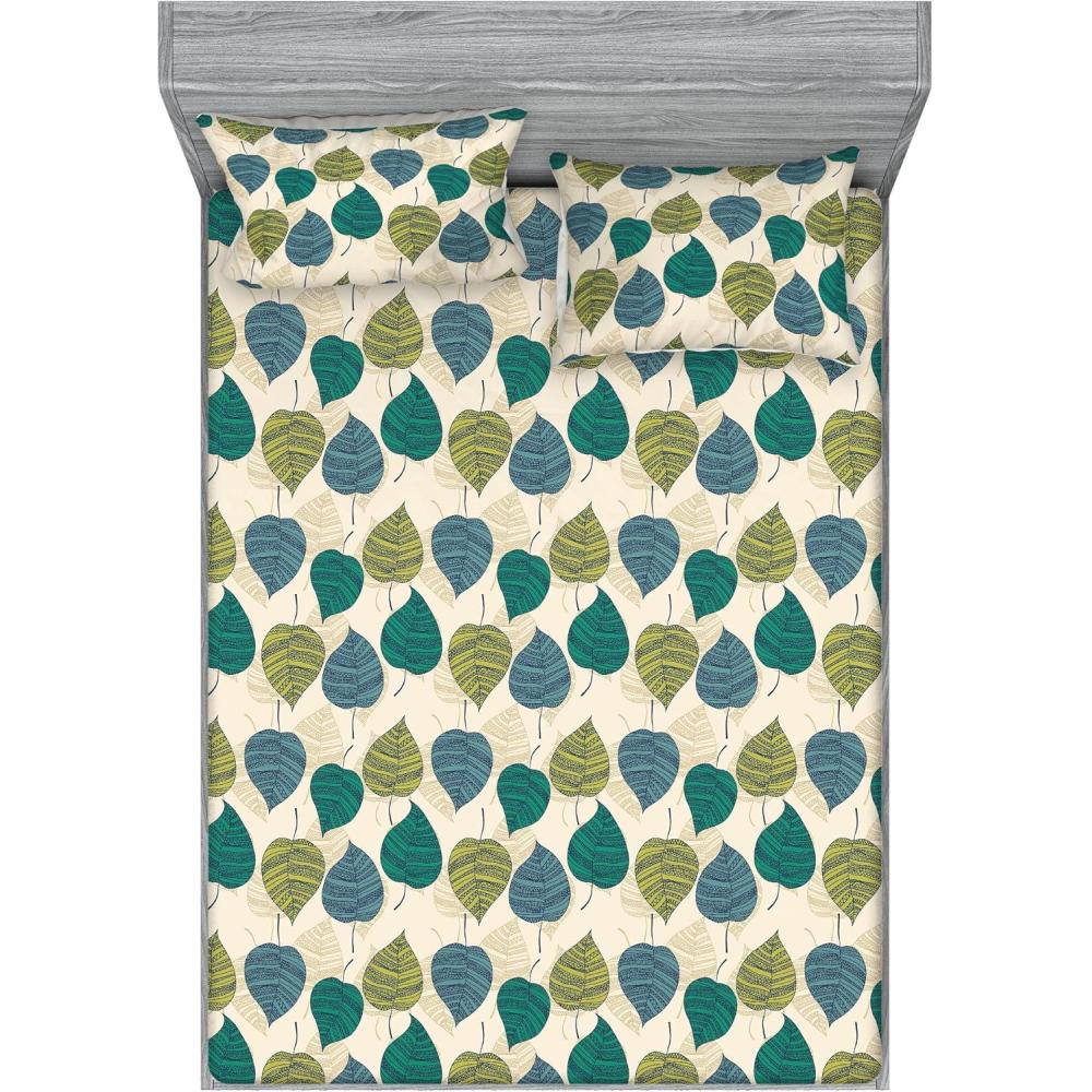 imageAmbesonne Floral Fitted Sheet amp Pillow Sham Set Roses for Valentine Love Team Holiday Celebration Botanical Artwork on Hue Back Decorative Printed 3 Piece Bedding Decor Set Queen Dimgray BlushJade Green Pale Khaki