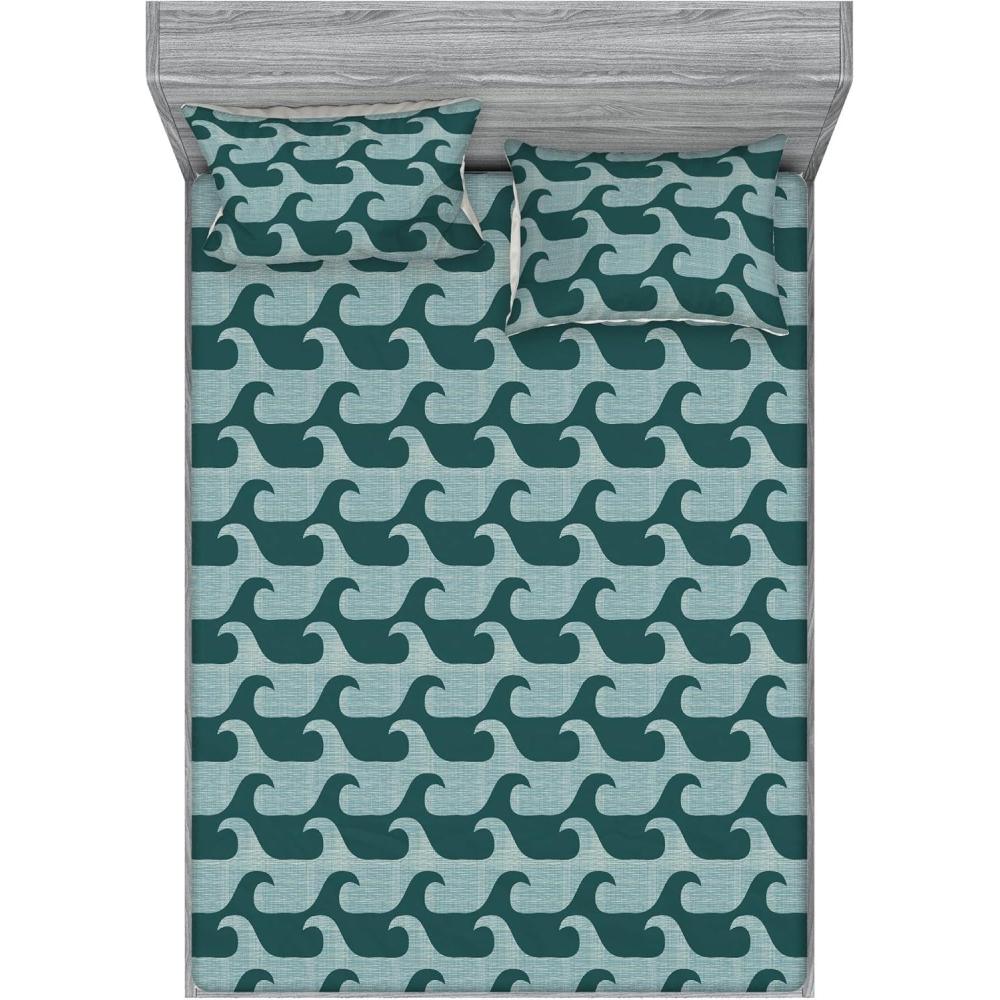 imageAmbesonne Floral Fitted Sheet amp Pillow Sham Set Roses for Valentine Love Team Holiday Celebration Botanical Artwork on Hue Back Decorative Printed 3 Piece Bedding Decor Set Queen Dimgray BlushHunter Green and Cadet Blue
