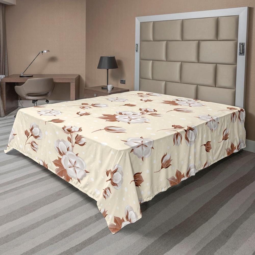 imageAmbesonne Floral Flat Sheet Roses for Valentine Love Team Holiday Celebration Botanical Artwork on Hue Back Soft Comfortable Top Sheet Decorative Bedding 1 Piece Full Size Dimgray BlushCream and Pale Redwood