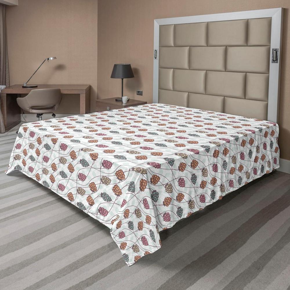 imageAmbesonne Floral Flat Sheet Roses for Valentine Love Team Holiday Celebration Botanical Artwork on Hue Back Soft Comfortable Top Sheet Decorative Bedding 1 Piece Full Size Dimgray BlushSoft Blue and Teal