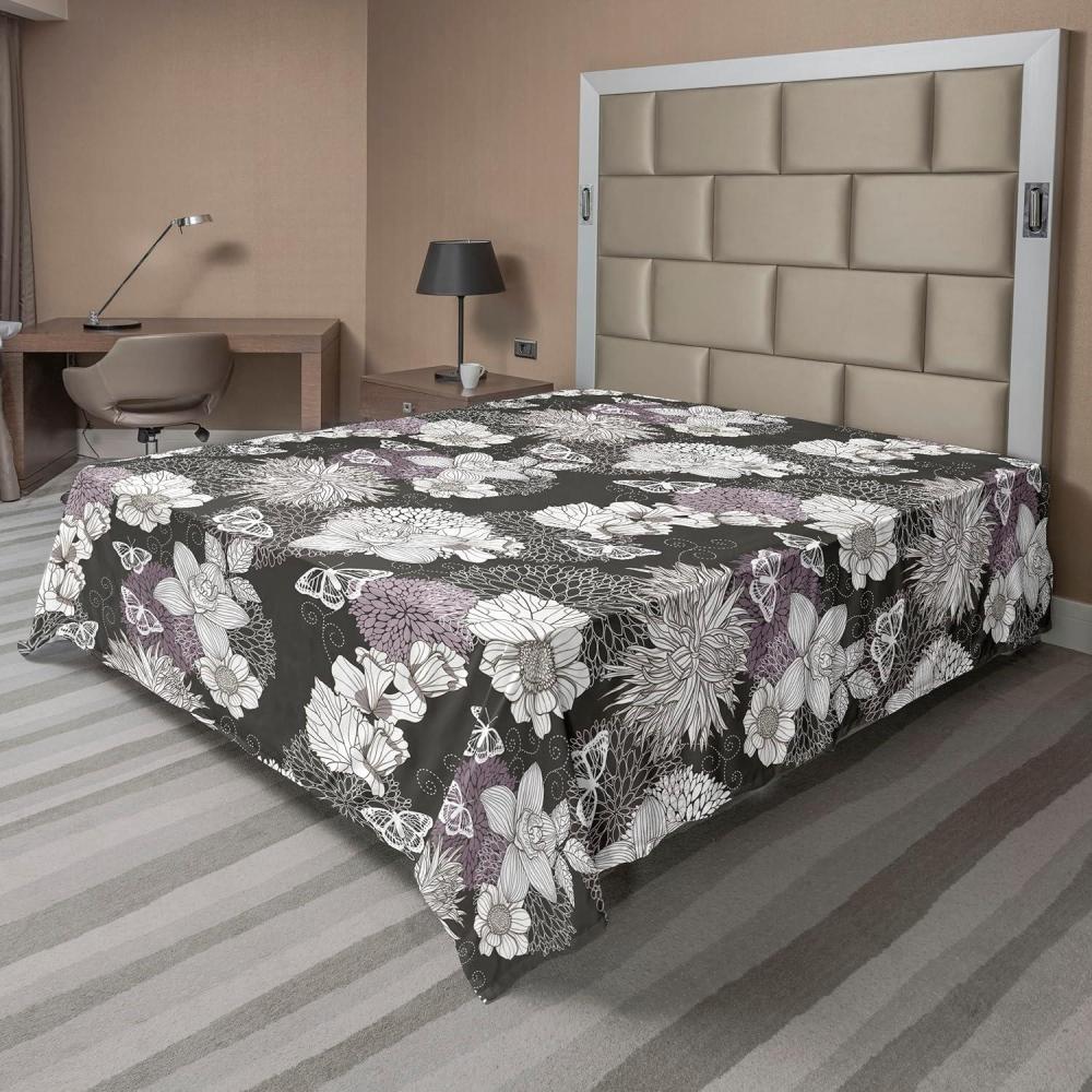 imageAmbesonne Floral Flat Sheet Roses for Valentine Love Team Holiday Celebration Botanical Artwork on Hue Back Soft Comfortable Top Sheet Decorative Bedding 1 Piece Full Size Dimgray BlushCharcoal Grey White