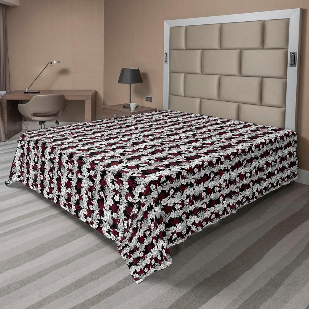 imageAmbesonne Floral Flat Sheet Roses for Valentine Love Team Holiday Celebration Botanical Artwork on Hue Back Soft Comfortable Top Sheet Decorative Bedding 1 Piece Full Size Dimgray BlushBurgundy and Off White