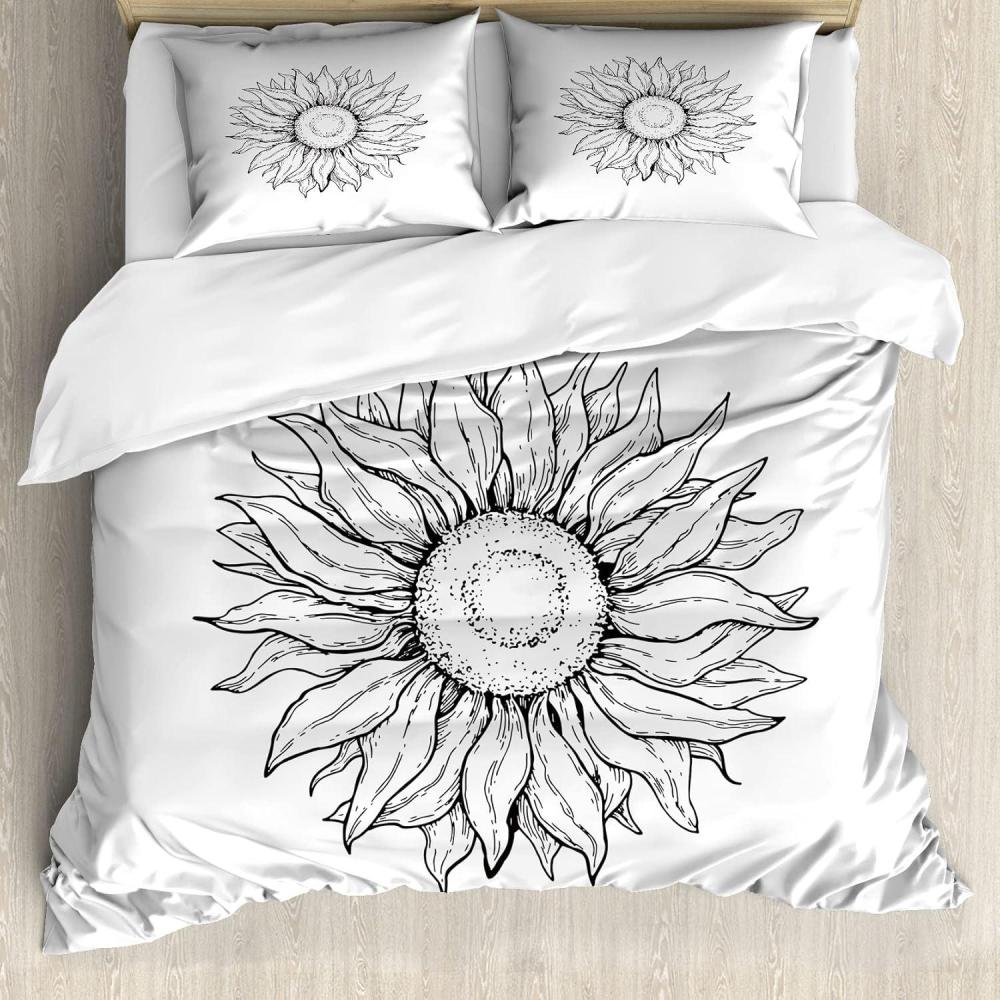 imageAmbesonne Heart Duvet Cover Set Scribble Drawing Romantic Shape Valentines Day Jumble Lines Minimalist Print Decorative 3 Piece Bedding Set with 2 Pillow Shams Queen Size Vermilion WhiteGrey and White