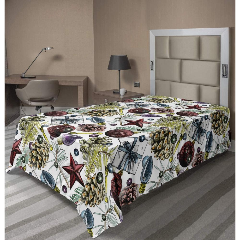 imageAmbesonne Horror Flat Sheet Splashes of Blood Grunge Style Bloodstain Horror Scary Zombie Halloween Themed Print Soft Comfortable Top Sheet Decorative Bedding 1 Piece Queen Size White RedWhite Multicolor