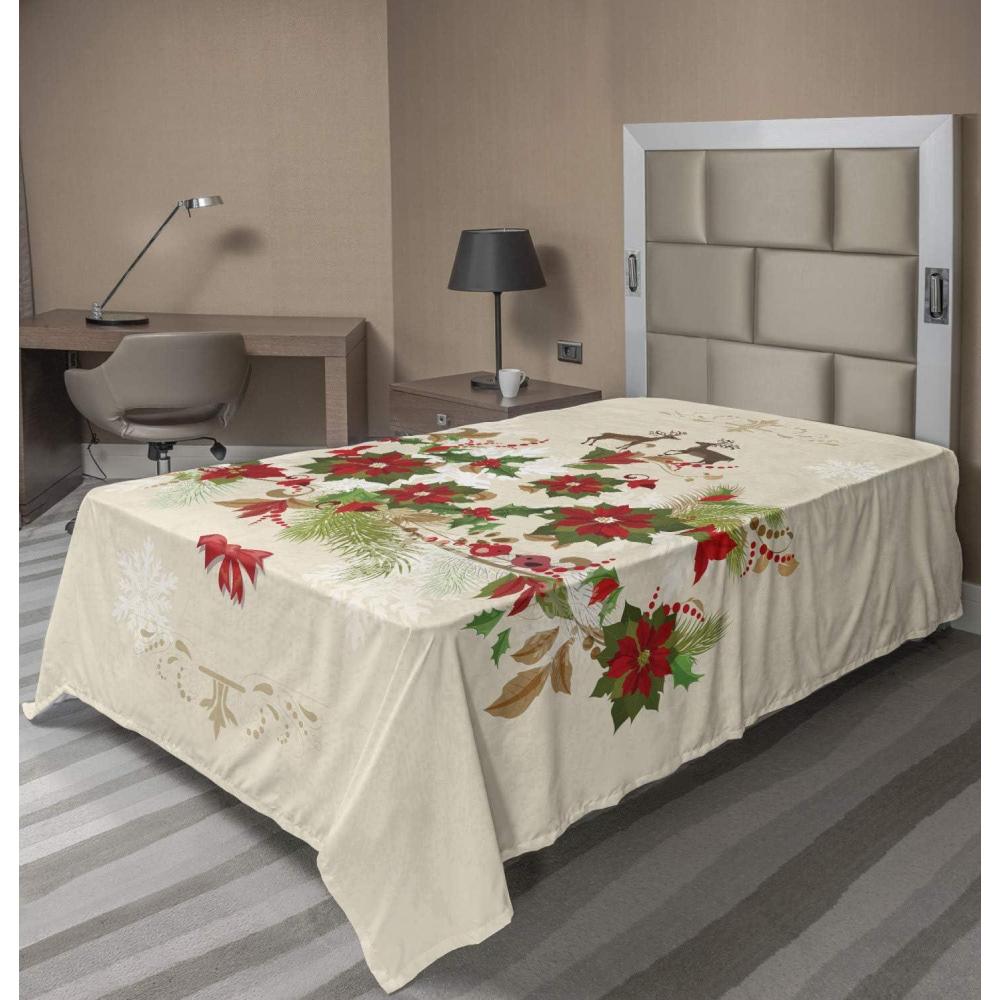imageAmbesonne Horror Flat Sheet Splashes of Blood Grunge Style Bloodstain Horror Scary Zombie Halloween Themed Print Soft Comfortable Top Sheet Decorative Bedding 1 Piece Queen Size White RedBeige Red