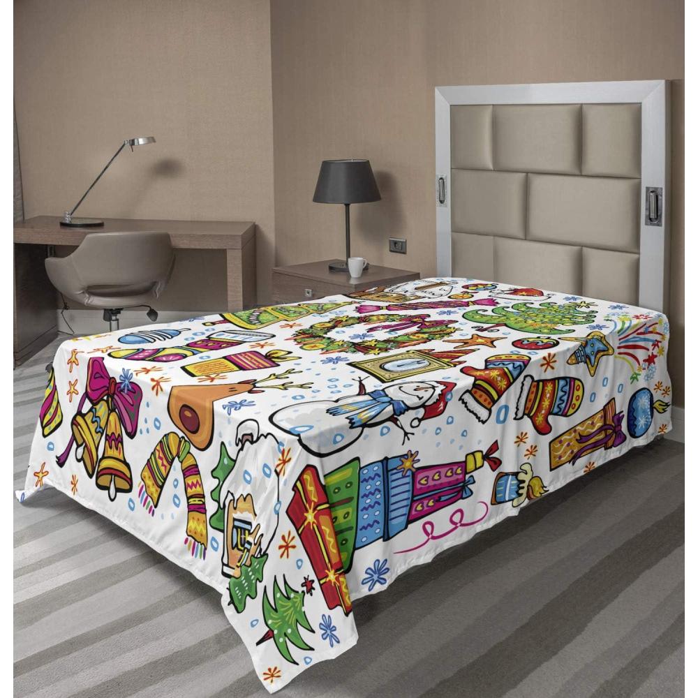 imageAmbesonne Horror Flat Sheet Splashes of Blood Grunge Style Bloodstain Horror Scary Zombie Halloween Themed Print Soft Comfortable Top Sheet Decorative Bedding 1 Piece Queen Size White RedOrange