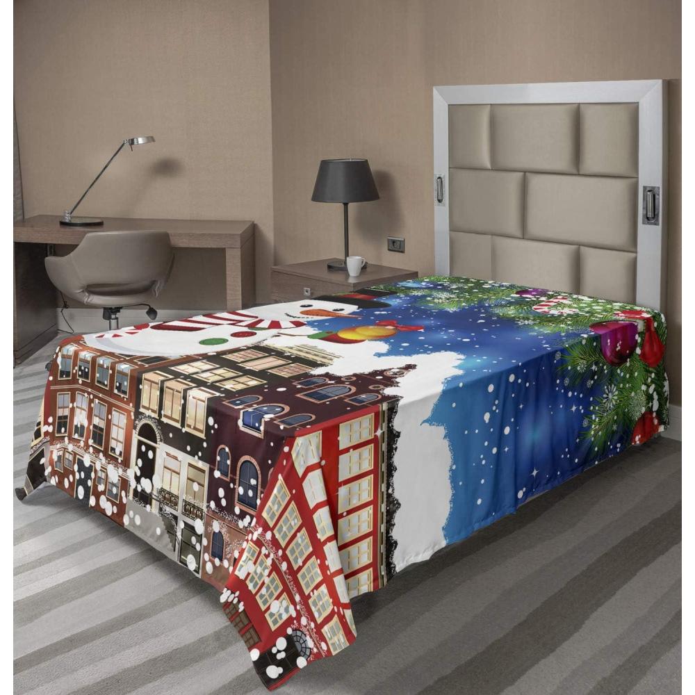 imageAmbesonne Horror Flat Sheet Splashes of Blood Grunge Style Bloodstain Horror Scary Zombie Halloween Themed Print Soft Comfortable Top Sheet Decorative Bedding 1 Piece Queen Size White RedMaroon Blue