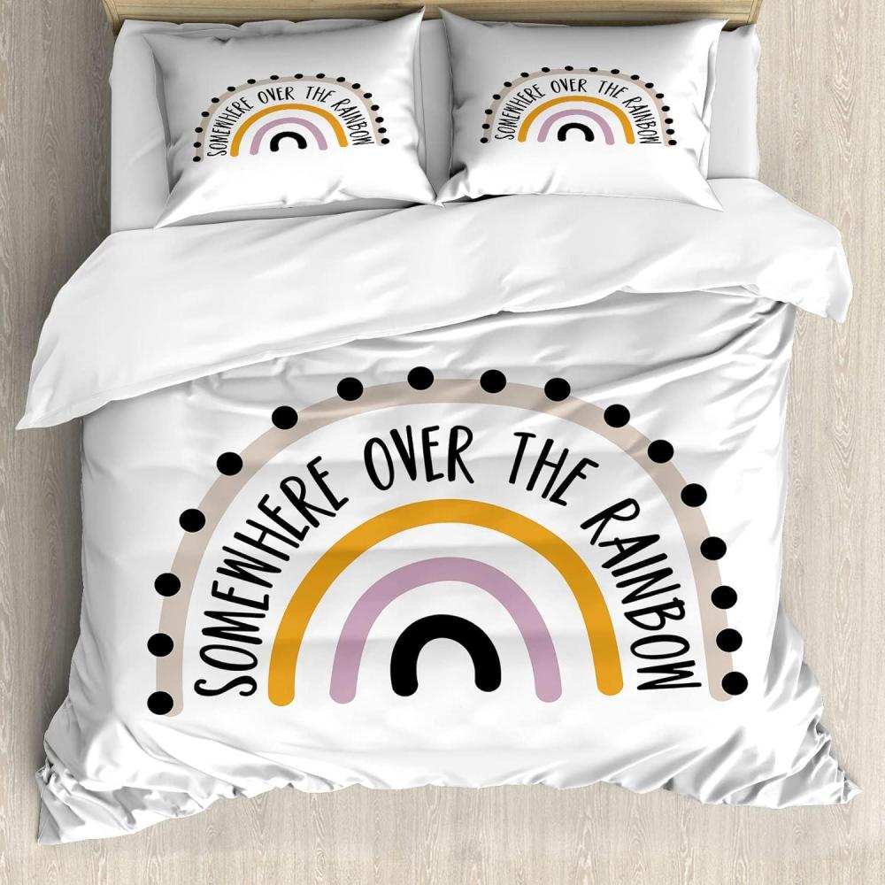 imageAmbesonne Love Duvet Cover Set Rounded Style Words with Hippie Retro Effect Romance Valentines Day 70s 80s Decorative 3 Piece Bedding Set with 2 Pillow Shams Queen Size Vermilion Pink WhiteTan Apricot and Grey Pink