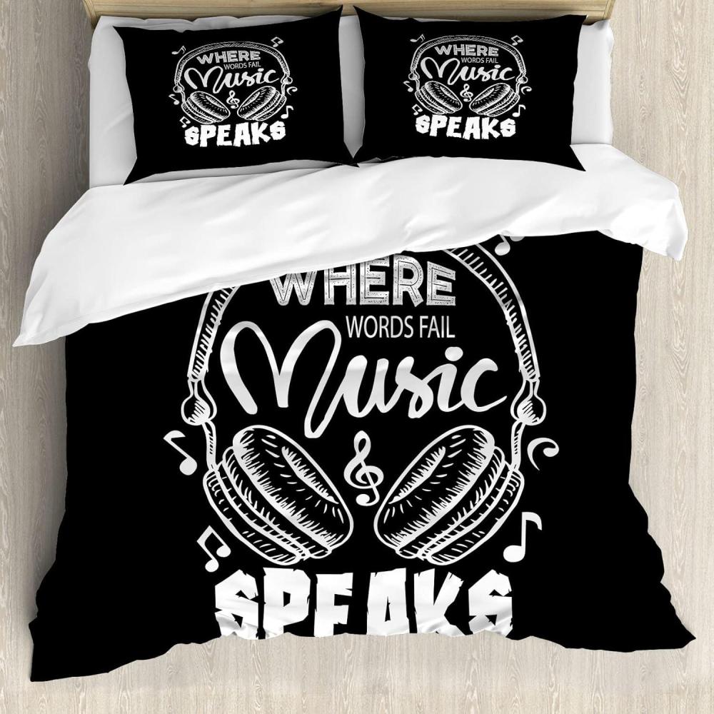 imageAmbesonne Love Duvet Cover Set Rounded Style Words with Hippie Retro Effect Romance Valentines Day 70s 80s Decorative 3 Piece Bedding Set with 2 Pillow Shams Queen Size Vermilion Pink WhiteCharcoal White