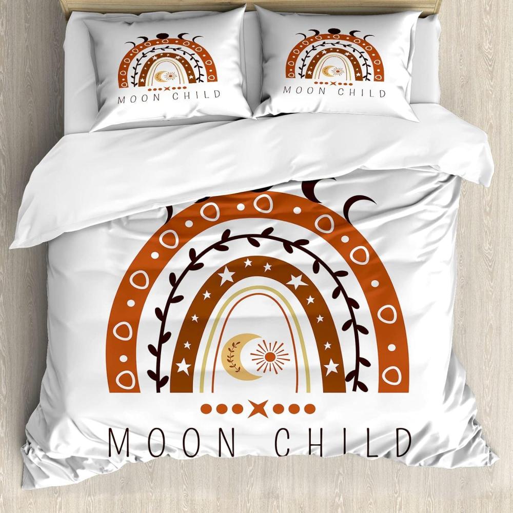 imageAmbesonne Love Duvet Cover Set Rounded Style Words with Hippie Retro Effect Romance Valentines Day 70s 80s Decorative 3 Piece Bedding Set with 2 Pillow Shams Queen Size Vermilion Pink WhiteCinnamon and Seal Brown