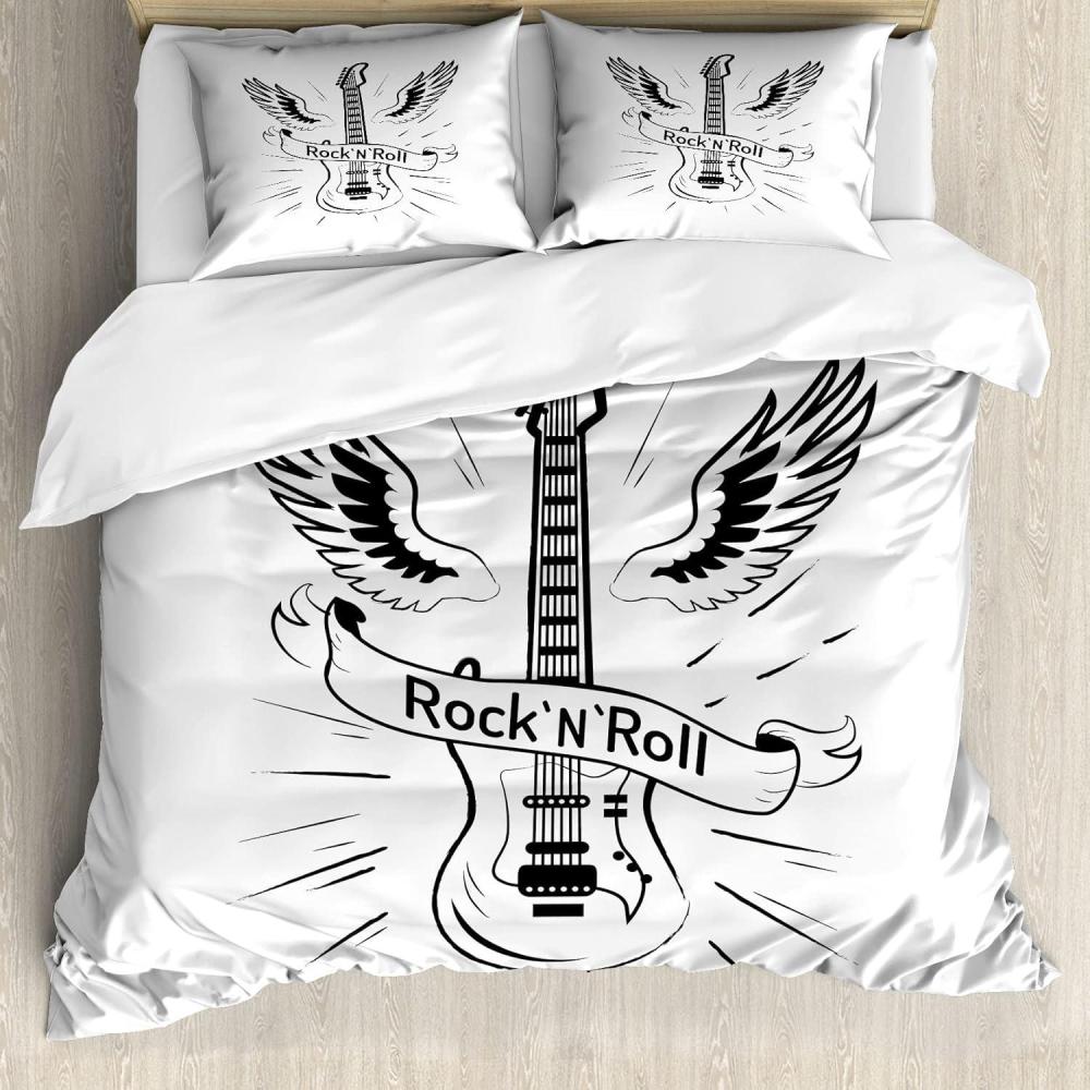 imageAmbesonne Love Duvet Cover Set Rounded Style Words with Hippie Retro Effect Romance Valentines Day 70s 80s Decorative 3 Piece Bedding Set with 2 Pillow Shams Queen Size Vermilion Pink WhiteCharcoal Grey White
