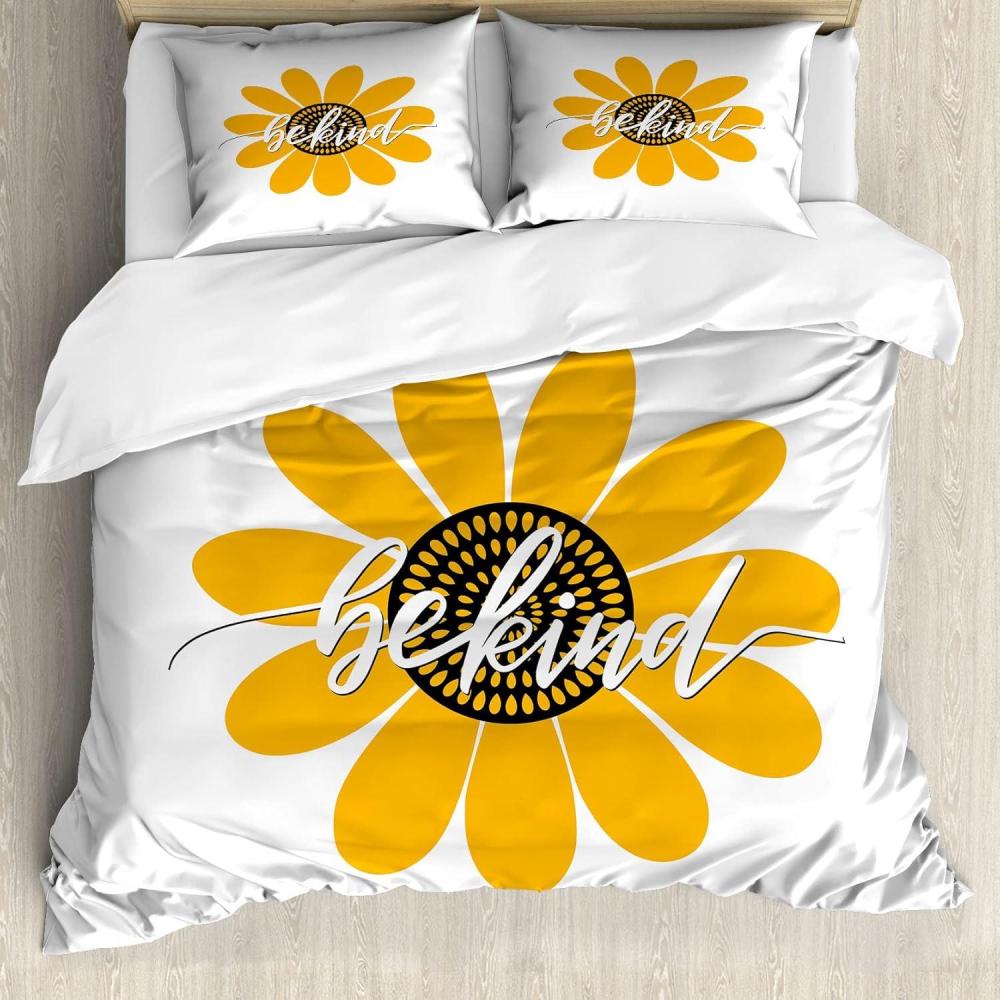 imageAmbesonne Love Duvet Cover Set Rounded Style Words with Hippie Retro Effect Romance Valentines Day 70s 80s Decorative 3 Piece Bedding Set with 2 Pillow Shams Queen Size Vermilion Pink WhiteMarigold and White