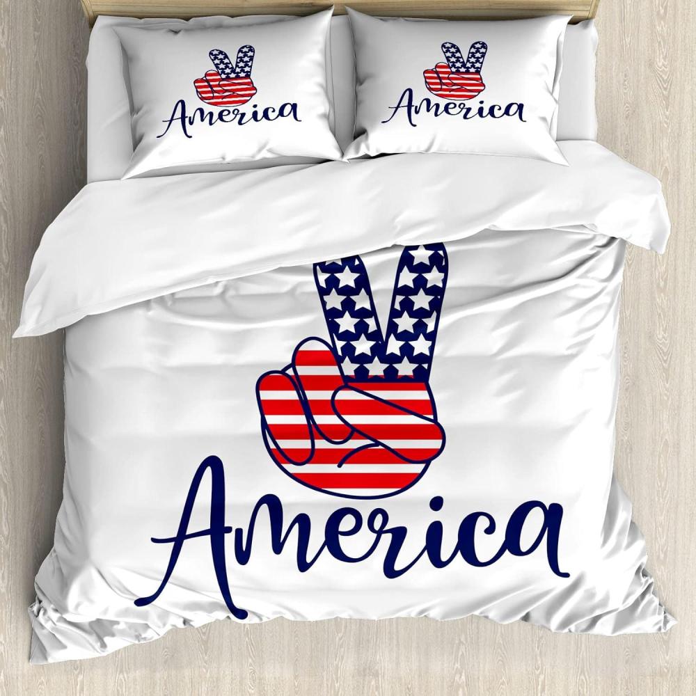 imageAmbesonne Love Duvet Cover Set Rounded Style Words with Hippie Retro Effect Romance Valentines Day 70s 80s Decorative 3 Piece Bedding Set with 2 Pillow Shams Queen Size Vermilion Pink WhiteIndigo Vermilion and White