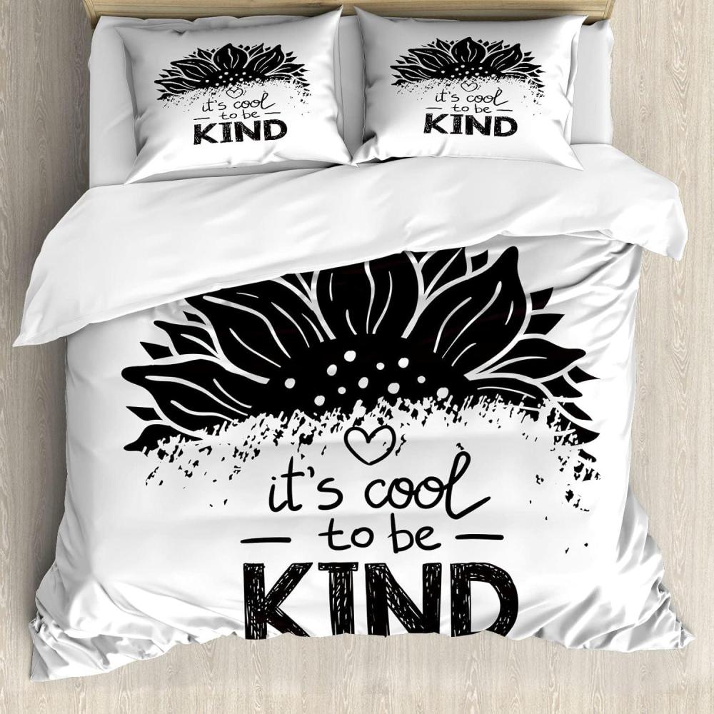 imageAmbesonne Love Duvet Cover Set Rounded Style Words with Hippie Retro Effect Romance Valentines Day 70s 80s Decorative 3 Piece Bedding Set with 2 Pillow Shams Queen Size Vermilion Pink WhiteGrey Charcoal and White