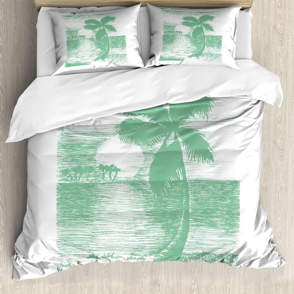imageAmbesonne Love Duvet Cover Set Rounded Style Words with Hippie Retro Effect Romance Valentines Day 70s 80s Decorative 3 Piece Bedding Set with 2 Pillow Shams Queen Size Vermilion Pink WhiteAlmond Green White
