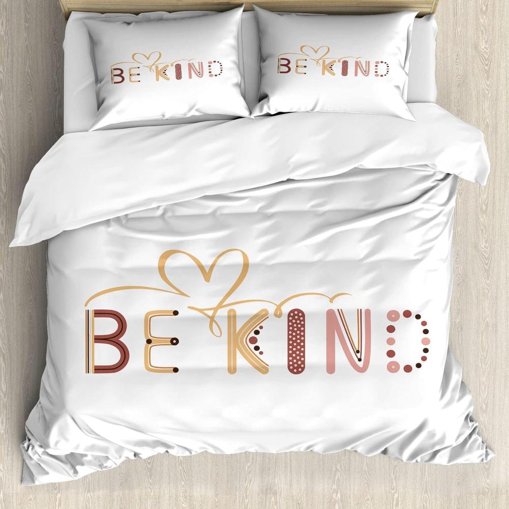 imageAmbesonne Love Duvet Cover Set Rounded Style Words with Hippie Retro Effect Romance Valentines Day 70s 80s Decorative 3 Piece Bedding Set with 2 Pillow Shams Queen Size Vermilion Pink WhitePeach Rose and Pale Maroon