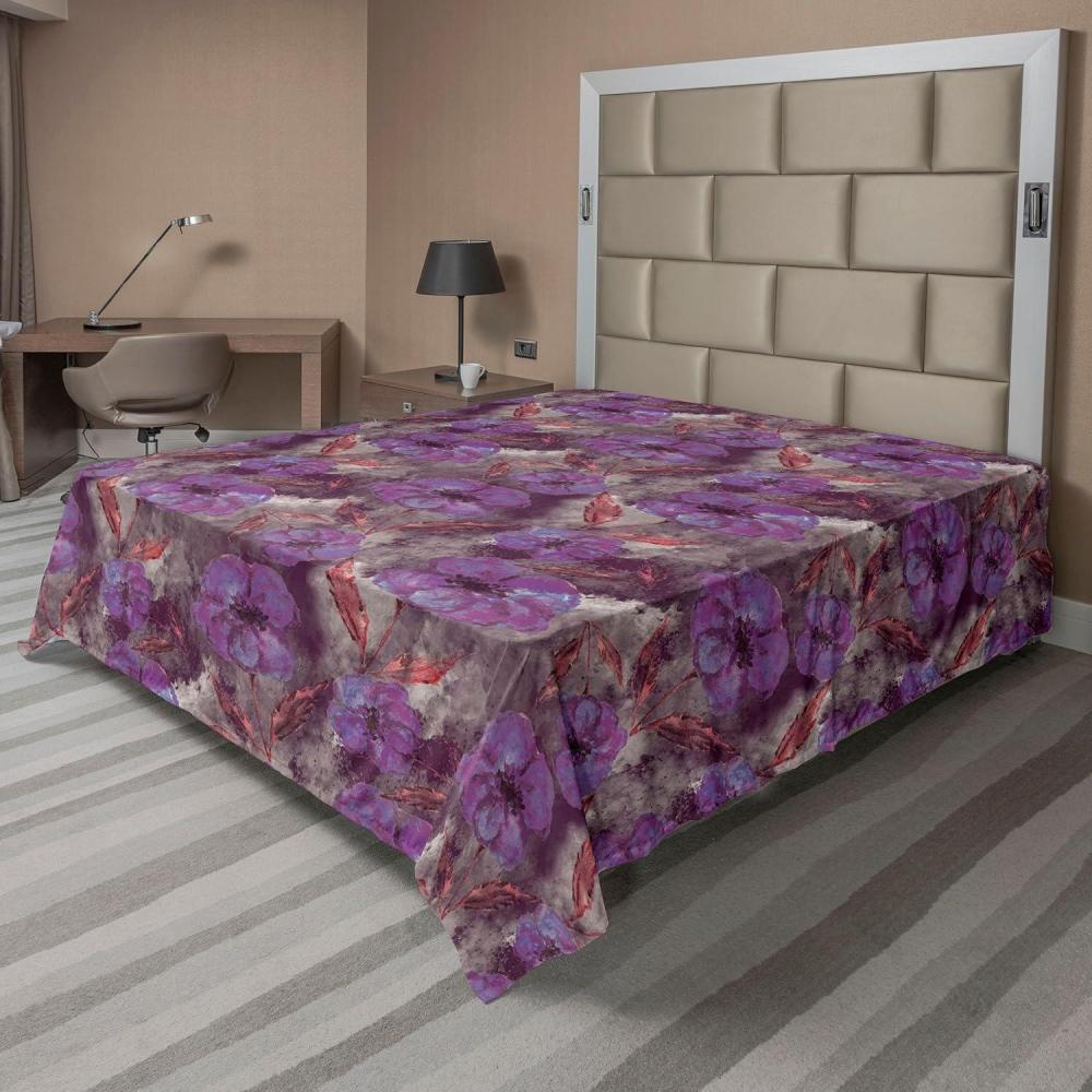 imageAmbesonne Pink Roses Flat Sheet Romantic Spring Garden Blooming Flowers Nature Art Valentine Blossom Soft Comfortable Top Sheet Decorative Bedding 1 Piece Queen Size Magenta Blush KhakiPale Fuchsia Burnt Sienna
