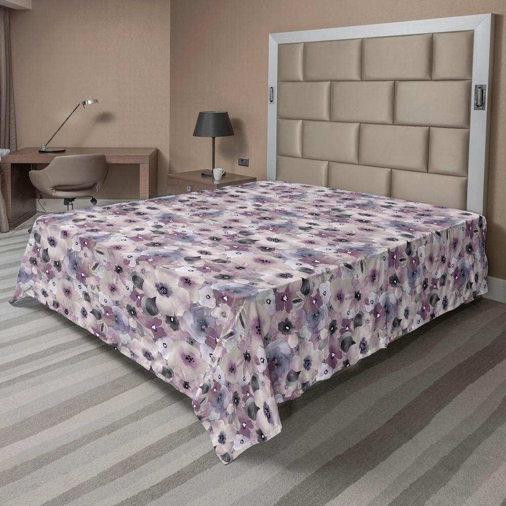imageAmbesonne Pink Roses Flat Sheet Romantic Spring Garden Blooming Flowers Nature Art Valentine Blossom Soft Comfortable Top Sheet Decorative Bedding 1 Piece Queen Size Magenta Blush KhakiPale Purple Eggshell