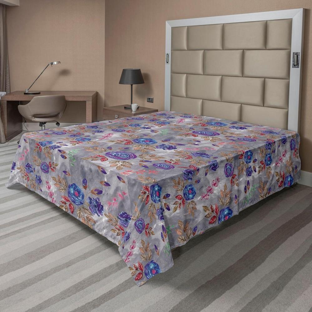 imageAmbesonne Pink Roses Flat Sheet Romantic Spring Garden Blooming Flowers Nature Art Valentine Blossom Soft Comfortable Top Sheet Decorative Bedding 1 Piece Queen Size Magenta Blush KhakiDark Lavender Taupe Grey
