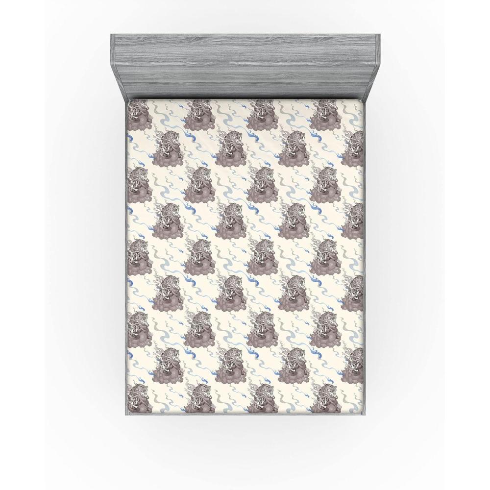 imageAmbesonne Romantic Fitted Sheet Valentines Day Kiss Love Me and You Lettering with Blooming Flowers Decorative Soft Fabric Bedding AllRound Elastic Pocket Full Size Pastel Pink Grey EggshellIvory Cocoa and Ceil Blue