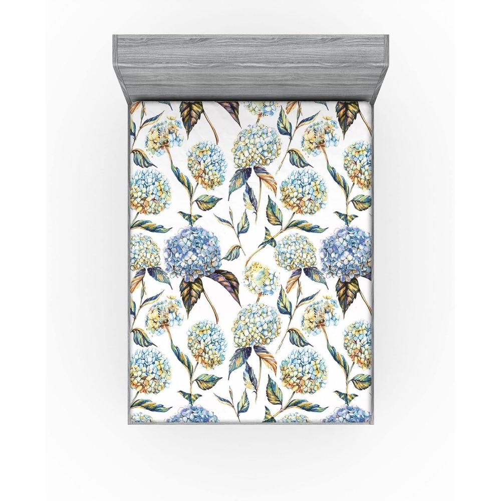 imageAmbesonne Rose Fitted Sheet Romantic Blurry Style Effect of English Garden Petals Valentines Themed Decorative Soft Fabric Bedding AllRound Elastic Pocket Full Size Dark Pink Emerald DustLavender and Sky Blue