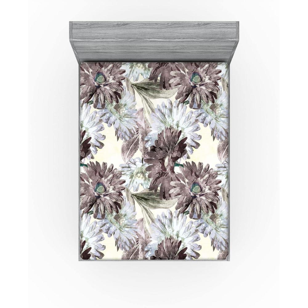 imageAmbesonne Rose Fitted Sheet Romantic Blurry Style Effect of English Garden Petals Valentines Themed Decorative Soft Fabric Bedding AllRound Elastic Pocket Full Size Dark Pink Emerald DustTaupe Lilac Ivory