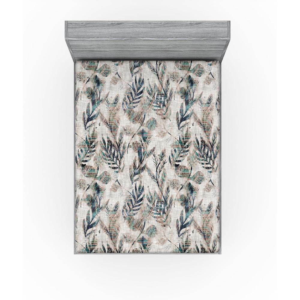 imageAmbesonne Rose Fitted Sheet Romantic Blurry Style Effect of English Garden Petals Valentines Themed Decorative Soft Fabric Bedding AllRound Elastic Pocket Full Size Dark Pink Emerald DustWarm Taupe Teal and Blue