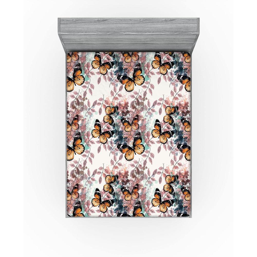 imageAmbesonne Rose Fitted Sheet Romantic Blurry Style Effect of English Garden Petals Valentines Themed Decorative Soft Fabric Bedding AllRound Elastic Pocket Full Size Dark Pink Emerald DustRose Marigold