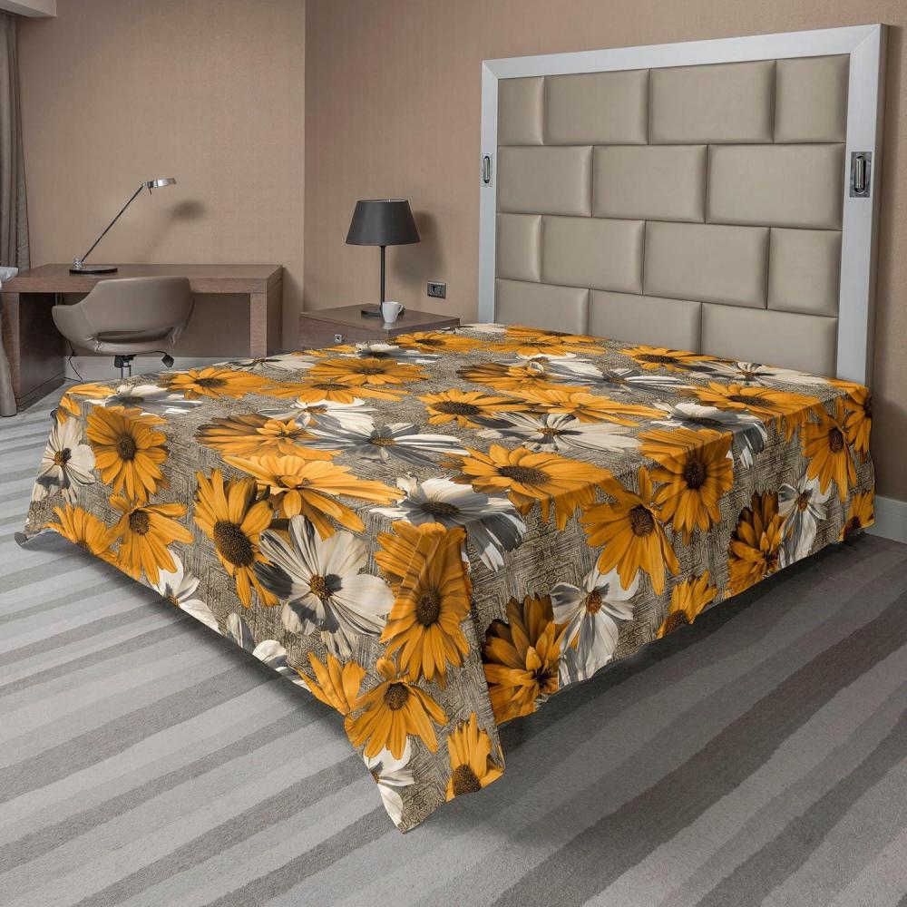 imageAmbesonne Rose Flat Sheet Romantic Blurry Style Effect of English Garden Petals Valentines Themed Soft Comfortable Top Sheet Decorative Bedding 1 Piece Full Size Dark Pink Emerald DustMarigold Dark Tan and Beige