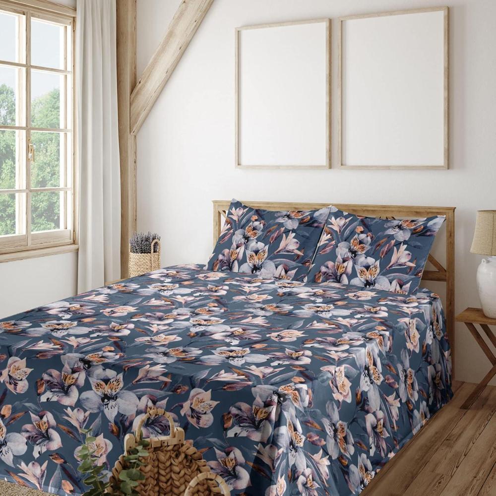 imageAmbesonne Rose Sheet Set Romantic Blurry Style Effect of English Garden Petals Valentines Themed Fitted and Flat Sheet with Pillowcases Bedding Accent 4 Piece Set Full Dark Pink Emerald DustApricot Peach Slate Blue