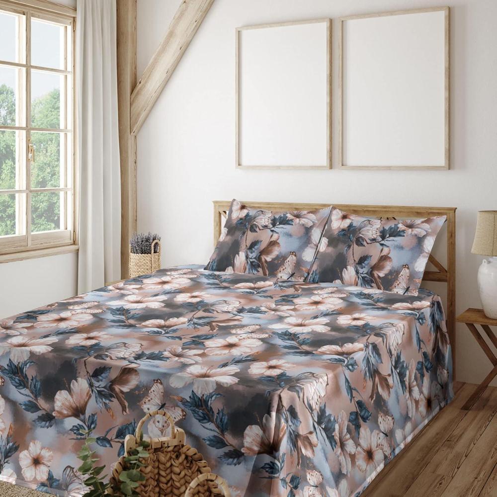 imageAmbesonne Rose Sheet Set Romantic Blurry Style Effect of English Garden Petals Valentines Themed Fitted and Flat Sheet with Pillowcases Bedding Accent 4 Piece Set Full Dark Pink Emerald DustPale Rust Slate Blue