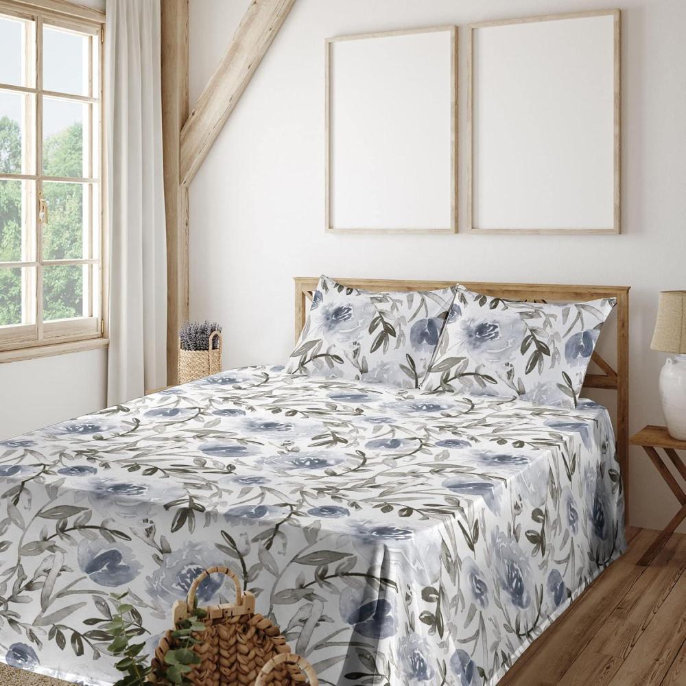 imageAmbesonne Rose Sheet Set Romantic Blurry Style Effect of English Garden Petals Valentines Themed Fitted and Flat Sheet with Pillowcases Bedding Accent 4 Piece Set Full Dark Pink Emerald DustTaupe Grey and Slate Blue