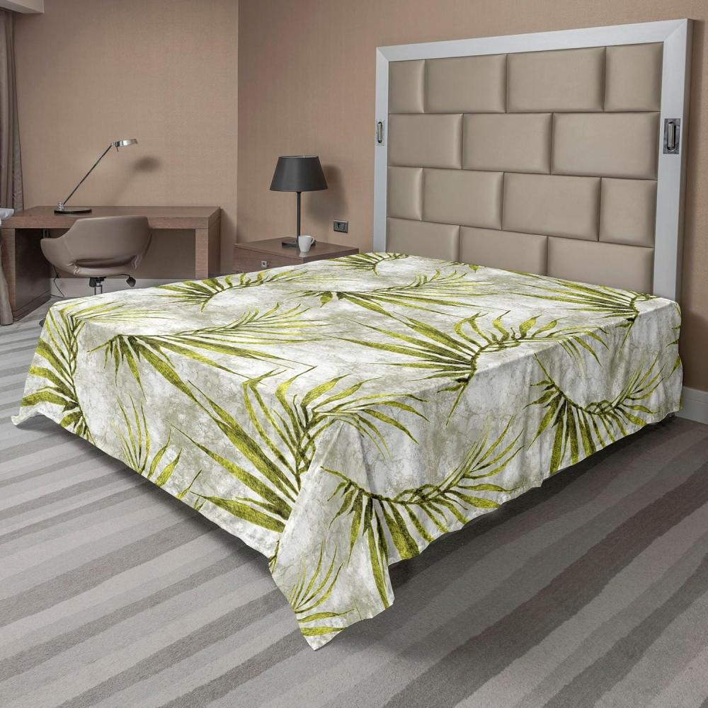 imageAmbesonne Spring Floral Flat Sheet Valentines Day Concept Romantic Garden Flowers with Leaves Greenery Soft Comfortable Top Sheet Decorative Bedding 1 Piece Full Size Seafoam Peach WhiteYellow Green Pale Grey