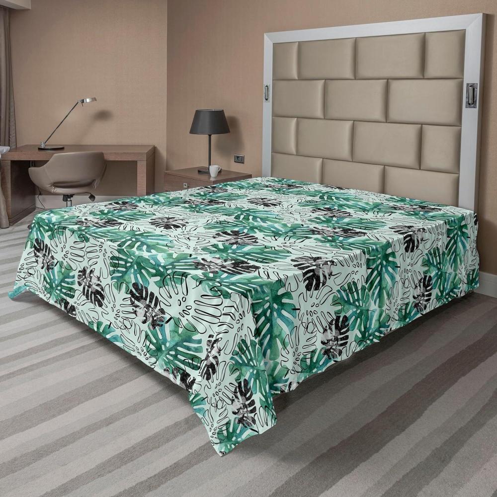 imageAmbesonne Spring Floral Flat Sheet Valentines Day Concept Romantic Garden Flowers with Leaves Greenery Soft Comfortable Top Sheet Decorative Bedding 1 Piece Full Size Seafoam Peach WhitePale Petrol Blue Grey