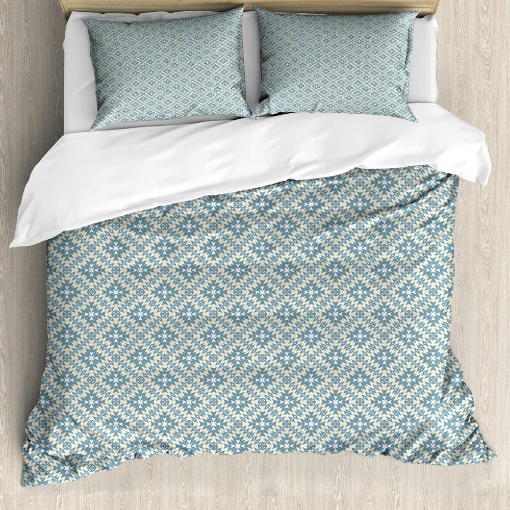 imageAmbesonne Valentine Duvet Cover Set Funny Concept Cartoon Panda Bears and Hearts with Faces Illustration Decorative 3 Piece Bedding Set with 2 Pillow Shams Queen Size Blue Violet Dark PinkBlue Grey White