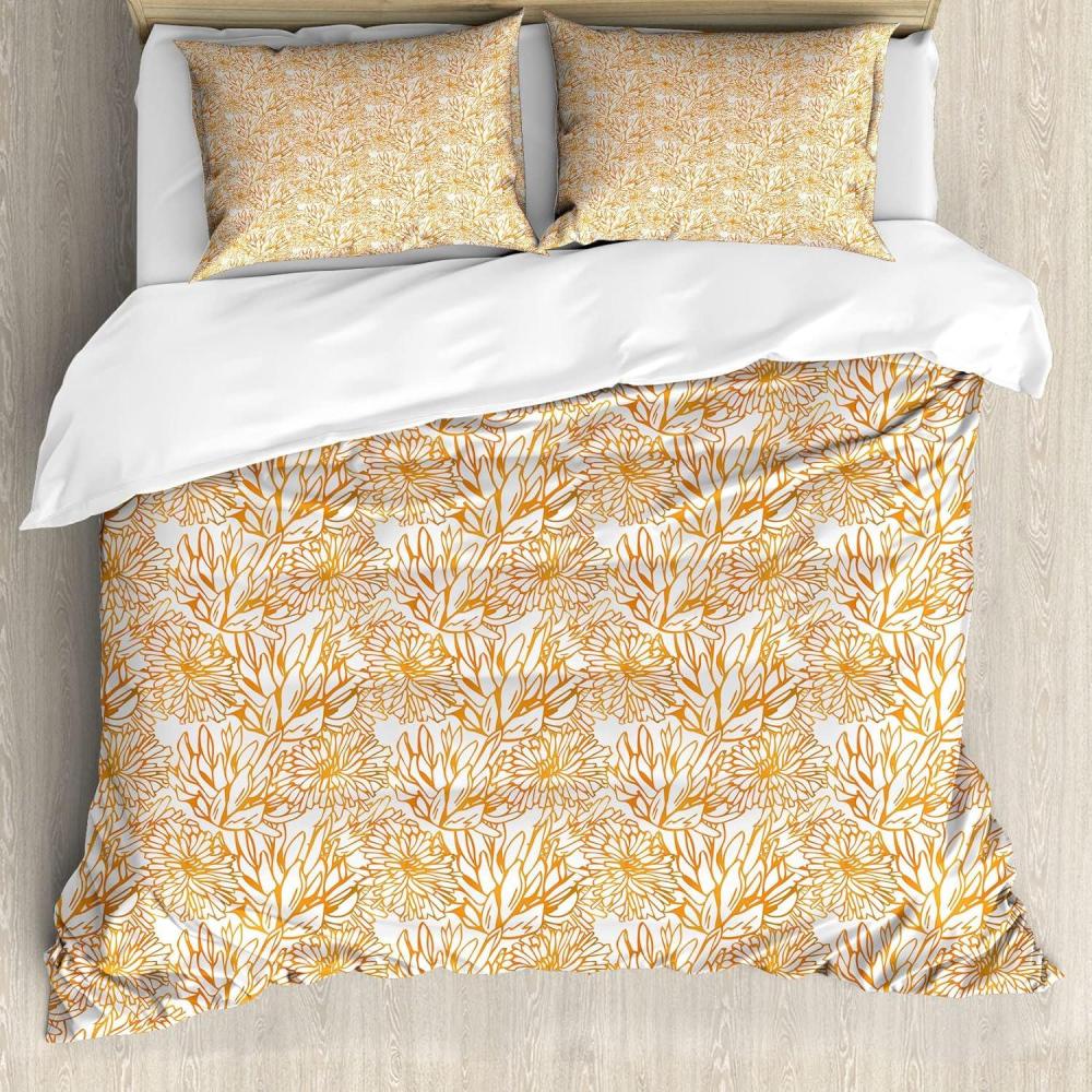 imageAmbesonne Valentine Duvet Cover Set Grunge Style Abstract Modern Art Hearts Stripes Circles Splashes Decorative 3 Piece Bedding Set with 2 Pillow Shams Queen Size Orange Hot Pink and RoseOrange Marigold and White