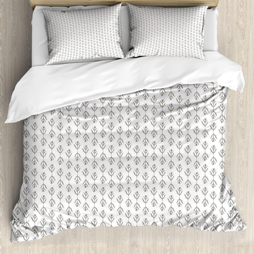 imageAmbesonne Valentines Day Duvet Cover Set Romantic Theme Hearts and Monochrome Dots on Plain Backdrop Decorative 3 Piece Bedding Set with 2 Pillow Shams Queen Size Rose and Charcoal GreyDimgray White and Cocoa